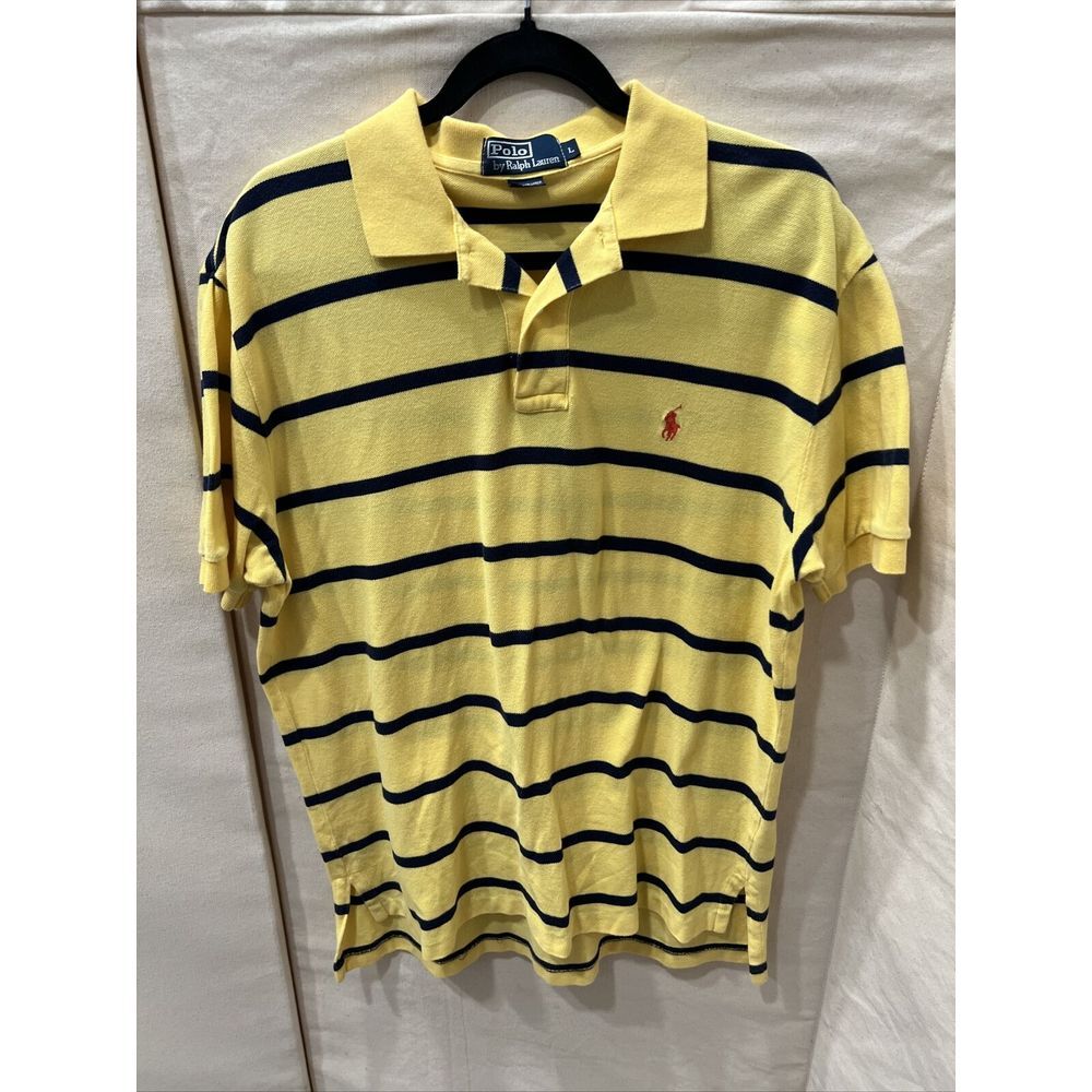 Polo By Ralph Lauren Polo Pony Shirt YellowCotton Men's Size Large L